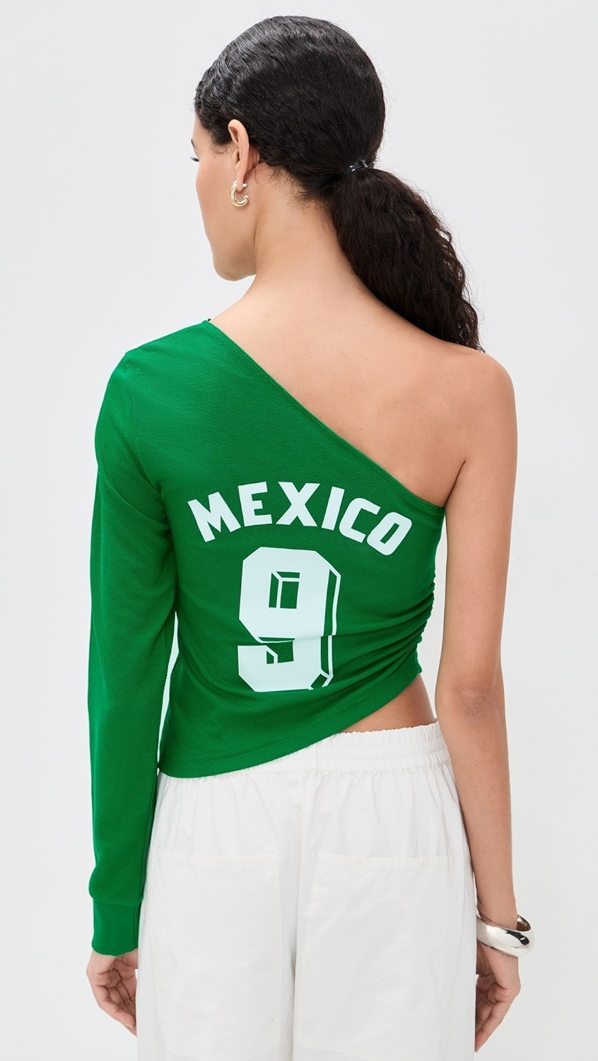 NWT adidas MEXICO green One Sleeved Soccer Football World Cup Top M (or S) CUTE!