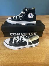 Converse Chuck Taylor All Star Unisex Kids High Top Black Canvas Sneakers US 1