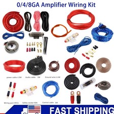 0/4/8Gauge Car Audio Cable Kit Amplifier Install Amp RCA Subwoofer Sub Wiring US