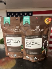 Navitas Organic Cacao Nibs, Unsweetened, 8 oz - 2 Bags
