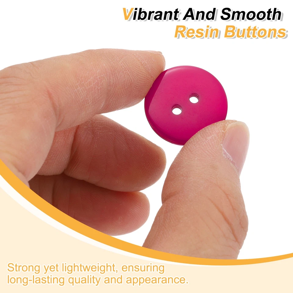 Botón de costura de resina de 10 piezas, botones artesanales redondos de 2 agujeros de 20 mm (3/4 pulgadas), rojo rosa Foto 4 de 4