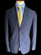 L.B.M. 1911 Wool Mohair Unstructured Sport Coat 36R Navy Blue
