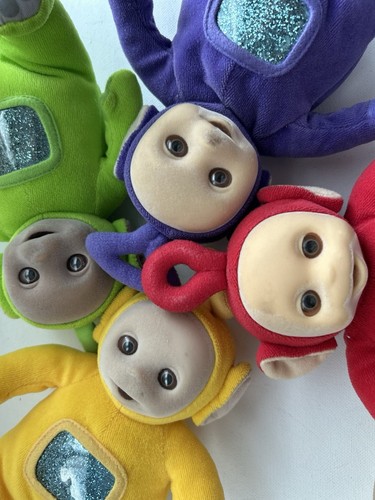 Teletubbies Plush Dolls Lot 4 by Eden Ragdoll Prod 1998 Flocked Vintage Toy - Picture 2 of 7