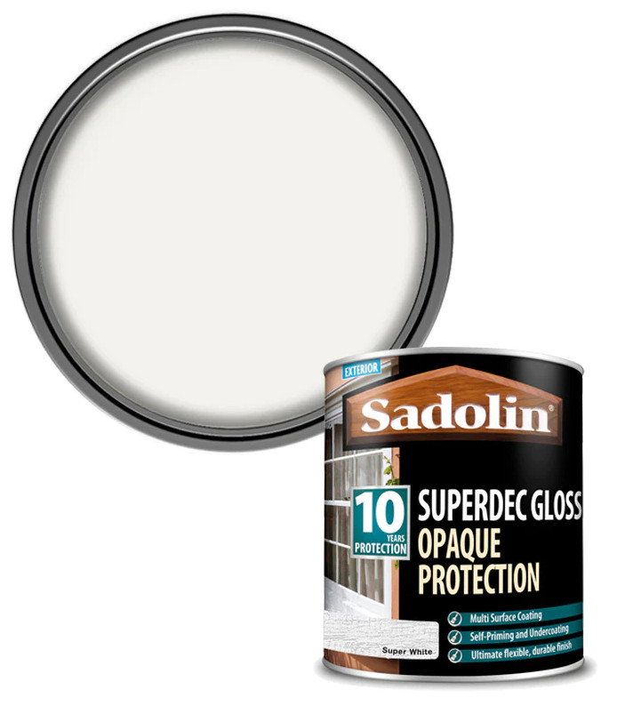 Sadolin Superdec 10 Year Gloss Super White Exterior Woodstain 2.5L - Image 2