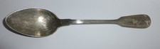 alter Löffel versilbert Besteck Spatenlöffel Silberauflage Monogram