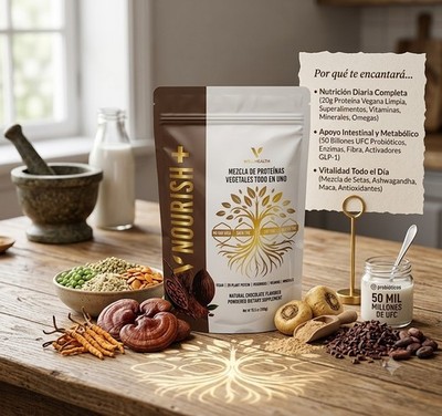 Vital Health NOURISH+ Plant-Based Protein Shake Powder Natural Chocolate 15.8 oz