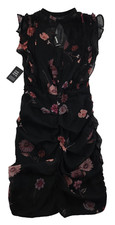 Express Floral Dress Ruffle Black Knee Length size XXS
