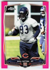 2014 Topps Chrome Pink Refractors Will Sutton Rookie #170 Bears RC,/399