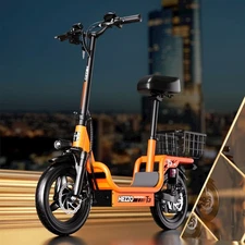 500W 48V 15Ah Dual Disc Brake Adult Electric Scooter with Storage Basket