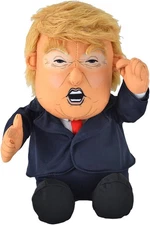 Pull My Finger Farting Donald Trump Plush Figure Doll -With Animated Hair-10.5
