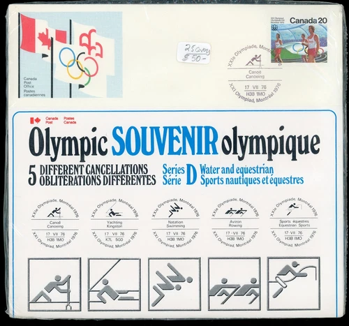 CANADA 1976 OLYMPIC CEREMONIES, WATER AND EQUESTRIAN POSTMARKS, FIRST DAY COVERS