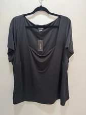City Chic Top Suited Black Short Sleeve Top Size Xxl