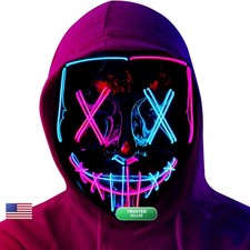 Poptrend Halloween Mask LED Light Up Mask Scary Mask Festival Cosplay Halloween