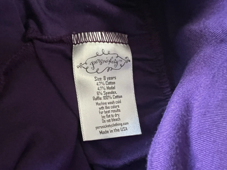 Pantalones con Volantes Púrpura Persnickety Niñas Talla 8 Nuevos sin Etiquetas Hechos en EE. UU. Foto 3 de 4