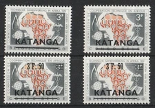 Katanga stamps: OCB/COB#4-5 from 1960 and 50-51 from 1961, complete sets