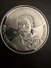 2 oz Fine Silver Round .999 Pure - Emiliano Zapata 1993 - Aztec Calendar Sun Sto