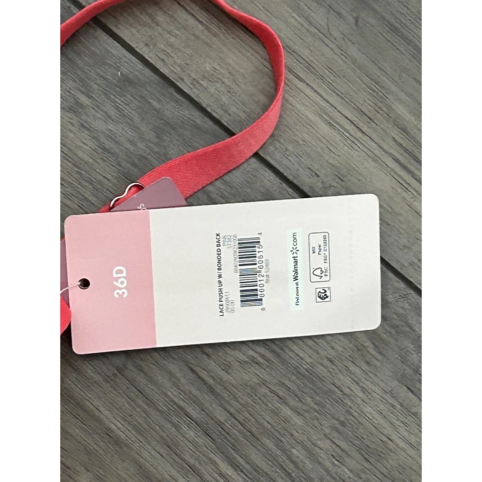 Sujetador push up de encaje Secret Treasures rosa 36D cobertura completa correas ajustables nuevo con etiquetas Foto 2 de 3