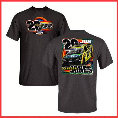 Brandon Jones Joe Gibbs Racing Team Collection Black Menards Car T-Shirt, charco