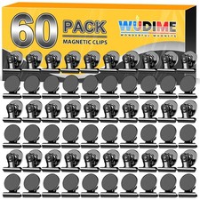 60 Pack Fridge Magnets Refrigerator Magnets, Black Magnetic Clips Whiteboard ...