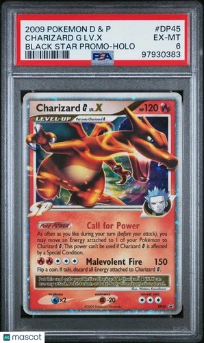 2009 Pokemon Diamond & Pearl Black Star Promo Charizard G LV. X Holo PSA 6