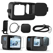 OKFUN Accessories Kit for Go Pro Hero 12/11/10/9 Black,Silicone Sleeve 