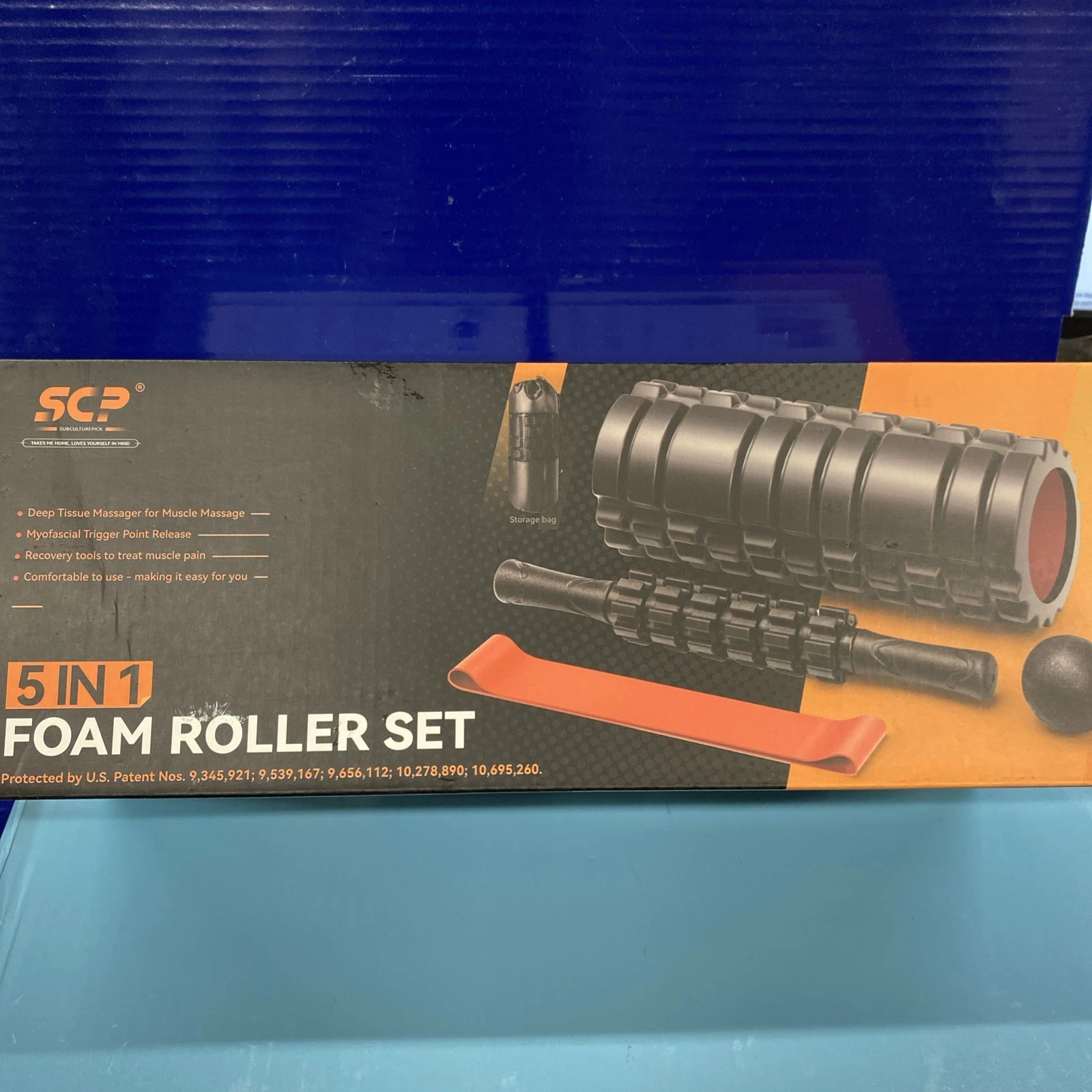 5 In1 Foam Roller Set for Deep Tissue Muscle Massage, High Density Fitness Exerc