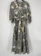 Anthropologie Dress Medium V Neck Textured Midi Boho Peasant Patchwork XS