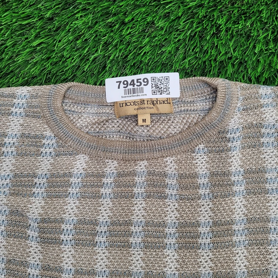 Suéter Tejido Texturizado Vintage Tricots St-Raphael Mediano 24x25 Extra Suelto Cuadrado Foto 2 de 4
