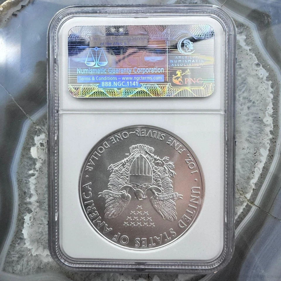 2010 US 1.0oz.999 Fine Silver American Silver Eagle NGC MS69 #3374605-292EX - Image 4 of 4