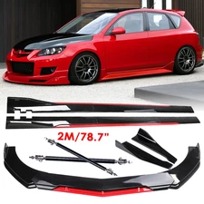 Front Bumper Lip Splitter Spoiler Glossy Black Red Body Kits For Mazda 3 5 6 S