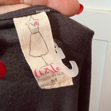 Chale Mini Dress Womens Medium Gray Bamboo Blend Long Sleeve B83148 Made in USA