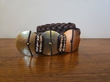 Vintage Marjorie Baer San Francisco Braided Belt Metal Conch