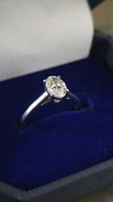 1ct platinum oval lab grown engagement ring 