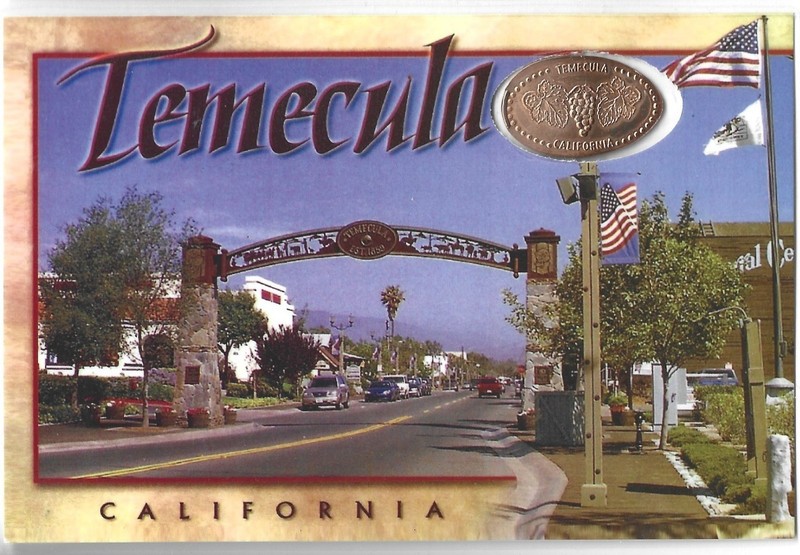 Laminated Card featuring Elongated Penny TEMECULA CALIFORNIA