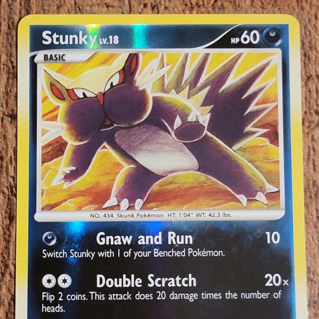 Stunky 76/100 Stormfront D&P Reverse Holo 2008 Vintage Pokemon Trading Card TCG