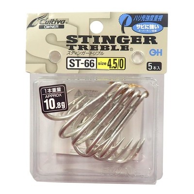 Owner St-66 Stinger Triple Hook 4.5/0 6 Pieces Saltwater Big Fish