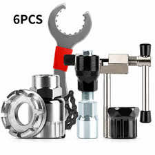 6PCS Bike Repair Tool Kit Bracket Freewheel Puller Crank Chain Cutter Extractor