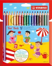 18 PCS Trio Thick Triangular Coloring Pencil Set Assorted Colors