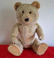 Chiltern Ting A Ling Bruin Bear 1950s Vintage Jointed Working Tinkle Sound 17"