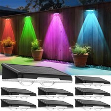 2-20x LED RGB Solar Powered Fence Wall Lights Outdoor Garden Backyard Patio Lamp