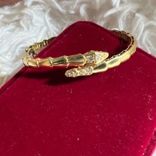 Solid 18k Yellow Gold Custom Made Serpentine Bracelet Size 16
