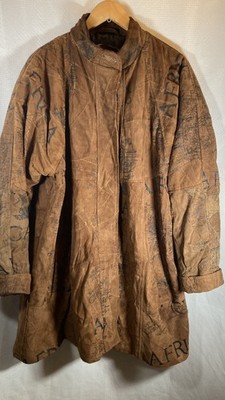 Vintage The African Star Oversized Leather Coat | 1590 Topography Maps