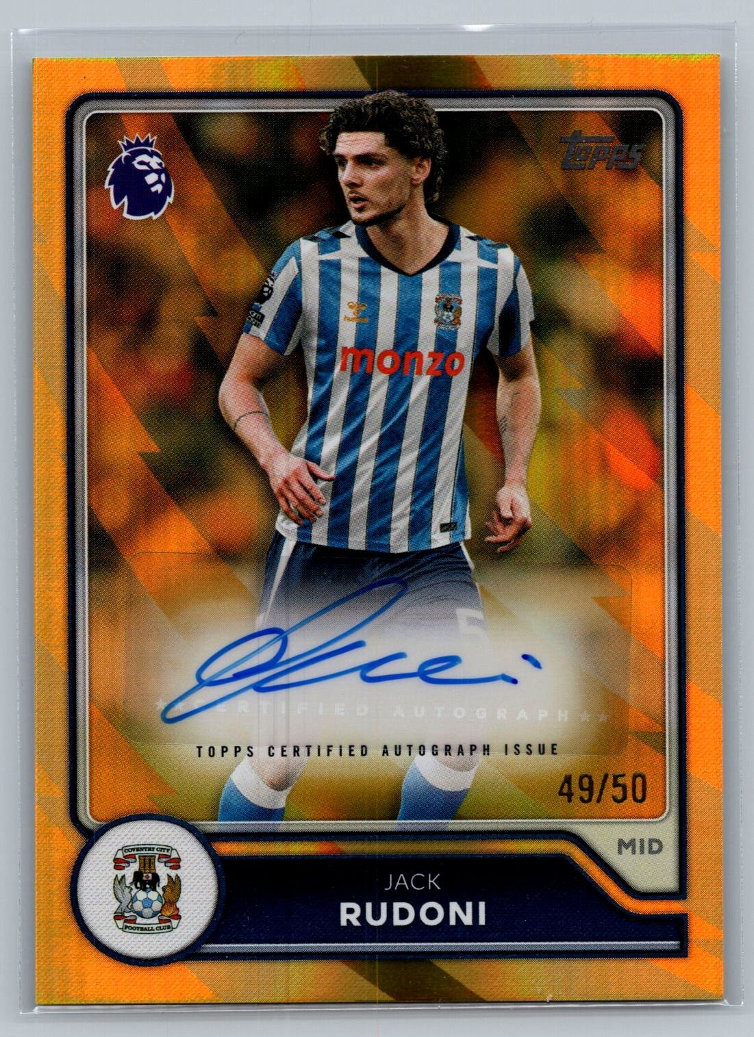 Jack Rudoni 2026-27 Topps Premier League #BA-JR Gold Foil Auto /50