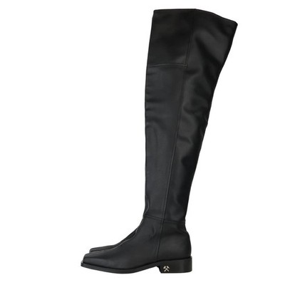 GmbH Damen Schuhe Stiefel Gr. 43 Schwarz Leder Damenstiefel Boots
