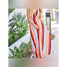Forever 21 Striped Wrap Maxi Dress Size M