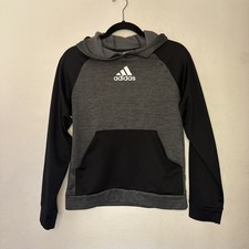 adidas Pullover Hoodie Youth Large 14/16 Gray/Black