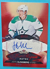2014-15 John Klingberg Fleer Showcase Hot Prospects RED GLOW Rookie Auto RC /27