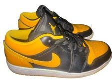 Scarpe da basket Nike uomo taglia 10,5 Air Jordan 1 basse giallo ocra nero
