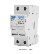 2P Parallel DC Fuse Holder 10*38Mm High Voltage Solar PV 1000V  TOPV-30