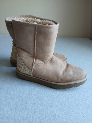 Ugg Boots 10 / 41 Sparkle Ankle Glitter Sheepskin Pull On Comfort Casual 